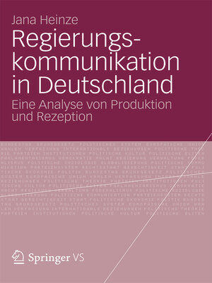 cover image of Regierungskommunikation in Deutschland
